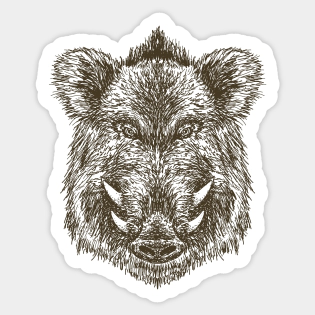 Boar Sticker by Digster